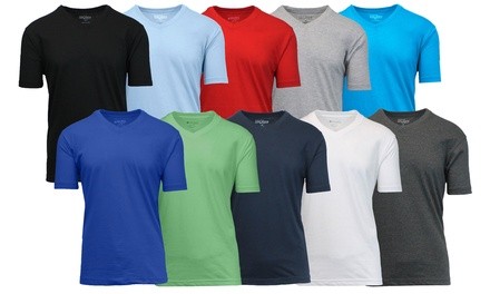 Galaxy by Harvic Men's Short-Sleeve V-Neck Fitted Tees (S–5XL; 8-Pack)