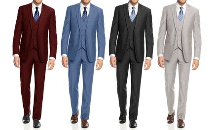 3-Piece Braveman Men's Slim-Fit Fashion Suit