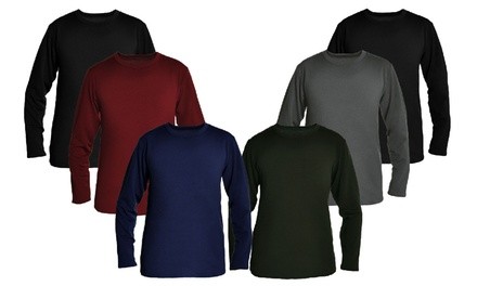 6-Pack Men's Fleece-Lined Stretch Long-Sleeve Thermal Tops (S-4XL)