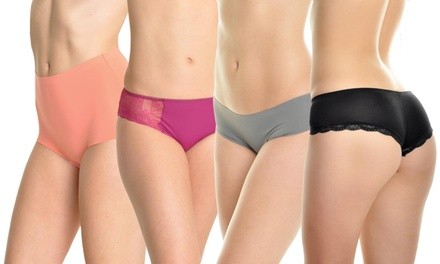  Angelina No-Show Invisible Line Panties (6-Pack). Plus Sizes Available.