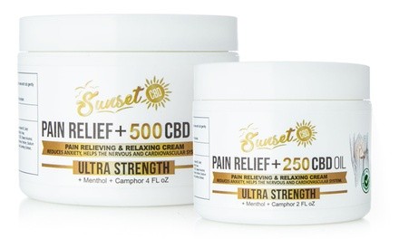 Pain Relief Cream with Organic CBD and Menthol from Sunset CBD (250mg or 500mg)