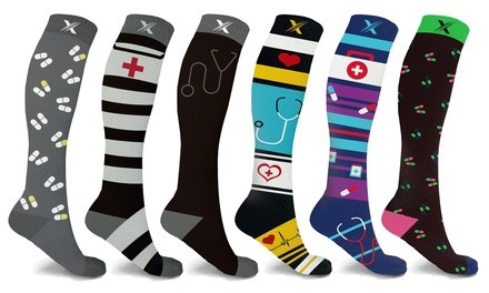 XTF Medical Knee-High Compression Socks (3 or 6 Pairs)