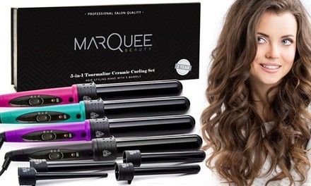 Marquee Beauty 5-in-1 Ceramic Clipless Hair Curling Kit (6-Piece)