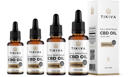 Tikiva High-Potency Full-Spectrum CBD Oil (500mg, 1000mg, 1500mg, or 2500mg)