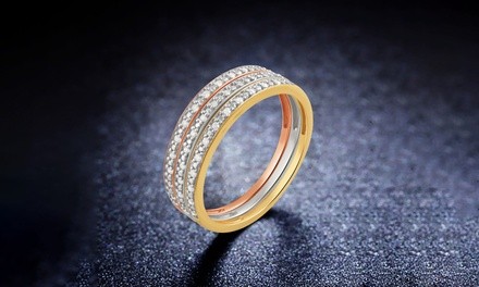 Diamond Accent Stackable Diamond Wedding Band Set or Singles in 10K Gold by Brilliant Diamond