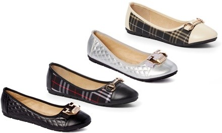 Women's Quilted and Plaid Ballet Flats 