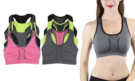 Power Sport Reversible High Compression Sports Bras (3-Pack)