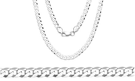 Italian 3mm Curb Chain in Sterling Silver by Simply.925