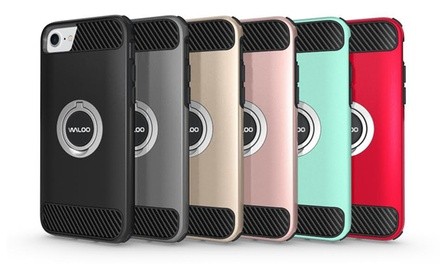 Waloo Dual-Layer Carbon-Fiber Kickstand Case For iPhone 6, 7, 8, 6+, 7+, or 8+