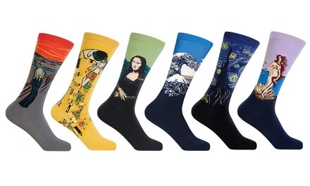 NoveltySocks Art-Paintings Socks (3- or 6-Pack)