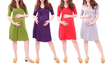 WuhouPro Maternity Super Comfy Waist Tie Dresses