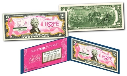 Stand Up 2 Cancer Breast Cancer Awareness U.S. Two-Dollar Bill  