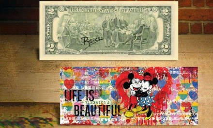 Disney's Mickey & Minnie Mouse Life Is Beautiful 2$ Bill Hand-Signed by Rency