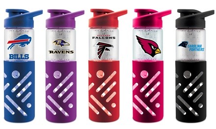 Duckhouse NFL Glass Water Bottle with Silicone Sleeve