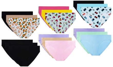 AQS Women's Seamless Hipster Underwear (6-Pack). Multiple Styles Available. 