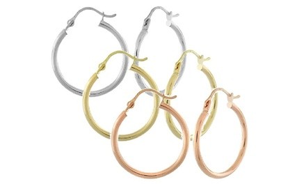 14K Gold 40mm High Polish Hoops