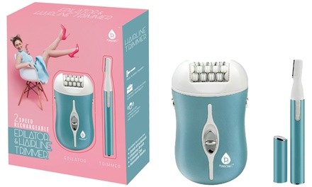 Pursonic 2-Speed Rechargeable Epilator & Hairline Trimmer Kit