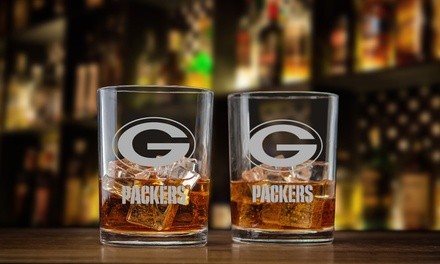 Duckhouse NFL 12 Oz. Clear Rock Whiskey Glass Set (2-Pack)