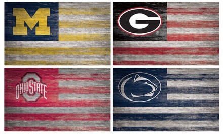 Fan Creations NCAA 11'' x 19'' Distressed Flag Sign