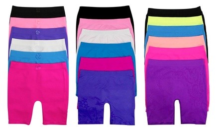 Kids' Seamless Above-the-Knee Shorts (6-Pack)