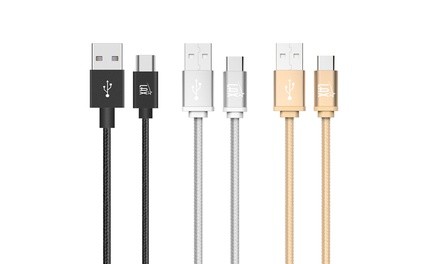 LAX 6Ft. USB Type C to USB Braided Nylon Cable (1-, 2-, or 3-Pack)