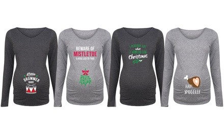 Bloom Maternity: Festive Holiday and Christmas Long Sleeve Tees