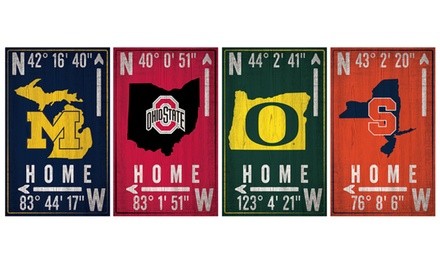 Fan Creations NCAA Team Coordinates Sign