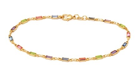 18K Gold Plated Anklet Made with Swarovski Elements