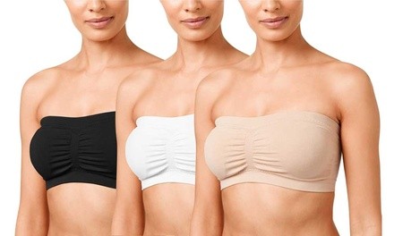 Women's Plus Size Padded Bandeau Tube Bra