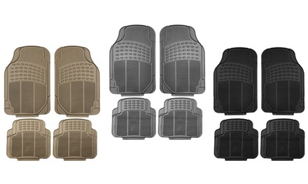 Heavy Duty Rubber Car Floor Mats Set (4-Piece)