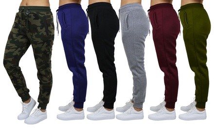 Women's Galaxy By Harvic Fleece-Lined Jogger Sweatpants (3-Pack). Plus Sizes Available.