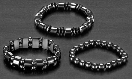 Natural Magnetic Hematite Stretch Bracelets