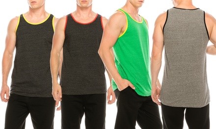 SEL Men's Classic Fit Tri-Blend Tank Top (4 Pack) (XS-3XL)