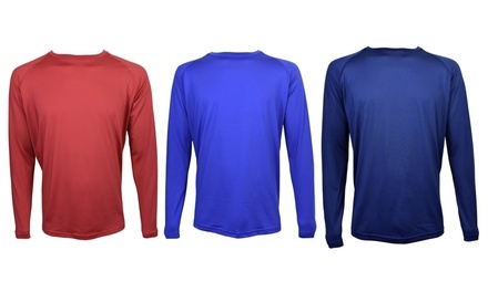 Victory Men's Long-Sleeve Crewneck Performance Tee (3-Pack)