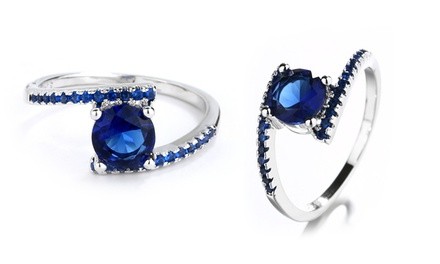 Sterling Silver and Sapphire Bypass Ring by DreamGem