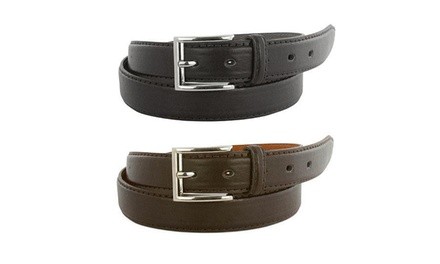 Men's Black and Brown Genuine Leather Belts (2-Pack)