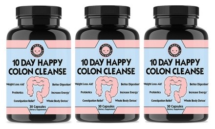 Angry Supplements 10-Day Happy Colon Cleanse Detox Capsules (1-, 2- or 3-Pack)