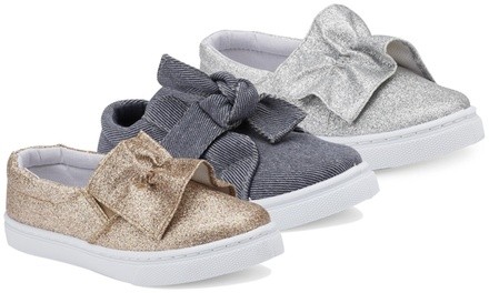 Olivia Miller Girls' Bow Slip-On Sneakers
