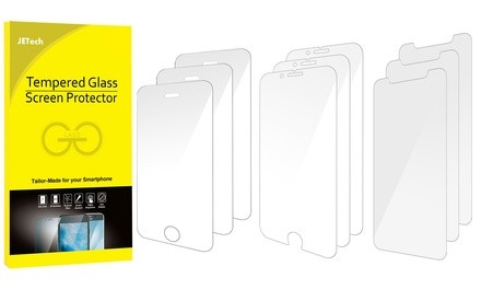 SuprJETech Tempered-Glass Screen Protector for iPhone 5/6/6s/7/8/X/Xs/XR/Xs Max, 6/6s/7/8 Plus (3-Pack)