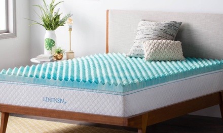 Linenspa Convoluted Gel Swirl Memory Foam Mattress Topper