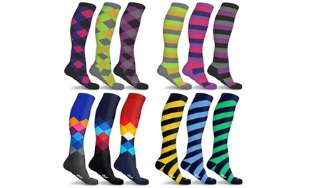 DCF Knee-High Compression Socks (3 Pairs)