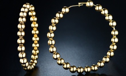 18K Gold Filled Ball and Hoop Earrings by Sevil