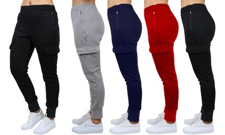 Women's Fleece-Lined Loose-Fit Cargo Joggers