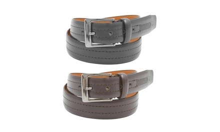 Men's Black and Brown Leather Belts (2-Pack)