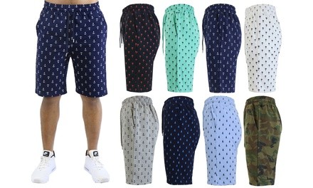 Galaxy By Harvic Men's French Terry Slim-Fit Printed Shorts (S-2XL)