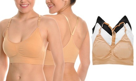 Seamless Racerback Bra with Adjustable Straps (3-Pack)
