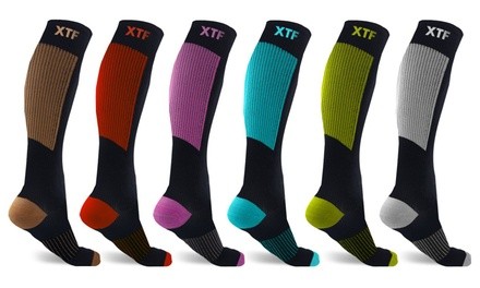 XTF Unisex Copper-Infused Compression Socks (6 Pairs)