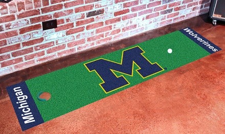 NCAA 72x18 Vinyl Putting Mat and Runner