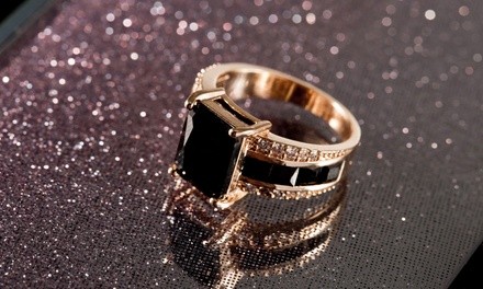 Princess-Cut Glitzy Onyx Ring by Peermont