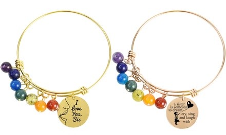 Genuine Chakra Inspirational Bangle by Pink Box